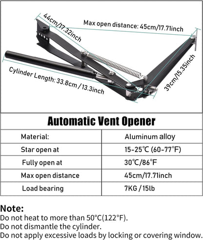 2X Auto Vent Opener Automatic Greenhouse Windows Opener Temperature Sensitive Roof Vent Opener Auto