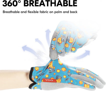 Vgo... 1-Pair Age 5-6 Kids Gardening Gloves,Children Yard Work Gloves,Toddlers,Boys,Girls(Size L