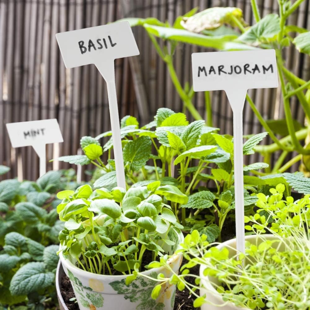 28 Pack Outdoor Plant Label, Large Waterproof Plastic Plant T-Type Tags, Durable Nursery Garden
