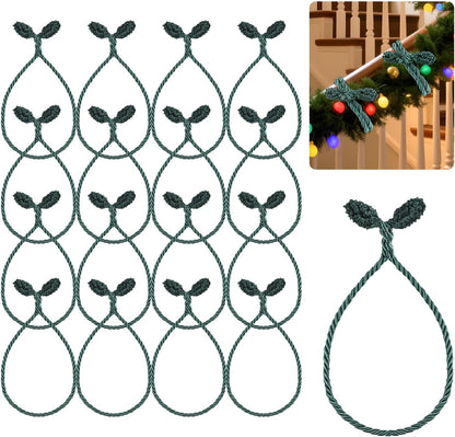 Christmas Garland Ties, 16Pcs 20in Garland Twist Ties for Banister, Reusable and Flexible