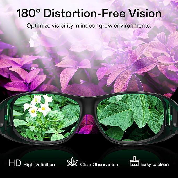 VIVOSUN 2-Pack Indoor Hydroponics LED Grow Room Glasses with Glasses Case