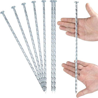 14 Inch Heavy Duty Spiral Landscape Spikes Solid Galvanized Metal Garden Stakes for Speed Bump