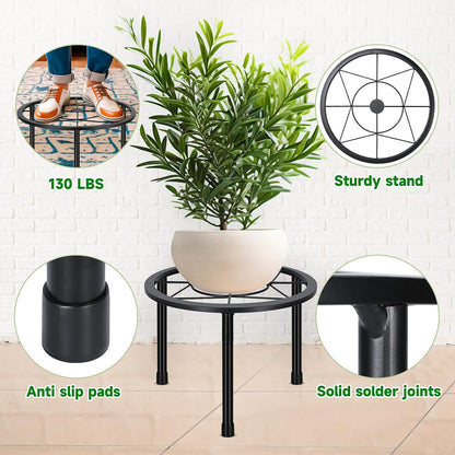 6 Pack Metal Plant Stands, Heavy Duty Plant Stand for Indoor Outdoor, Anti-Rust Iron Flower Pot