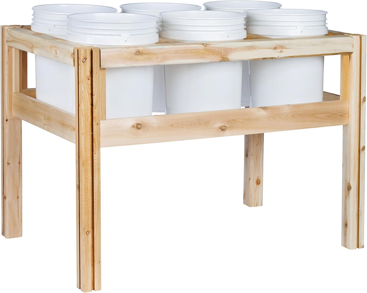 Greenes Fence Six Bucket Elevated Cedar Wood Garden Frame, 43 in. x 28 in. x 30 in. - Made in USA