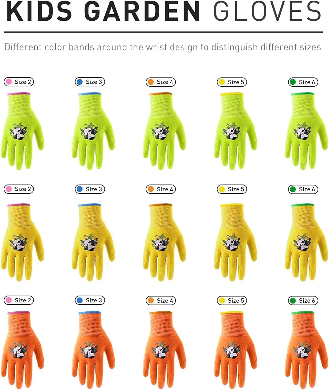 HANDLANDY 2 Pairs Kids Gardening Gloves, Toddler Children Garden Yard Work Outdoor Playing Gloves