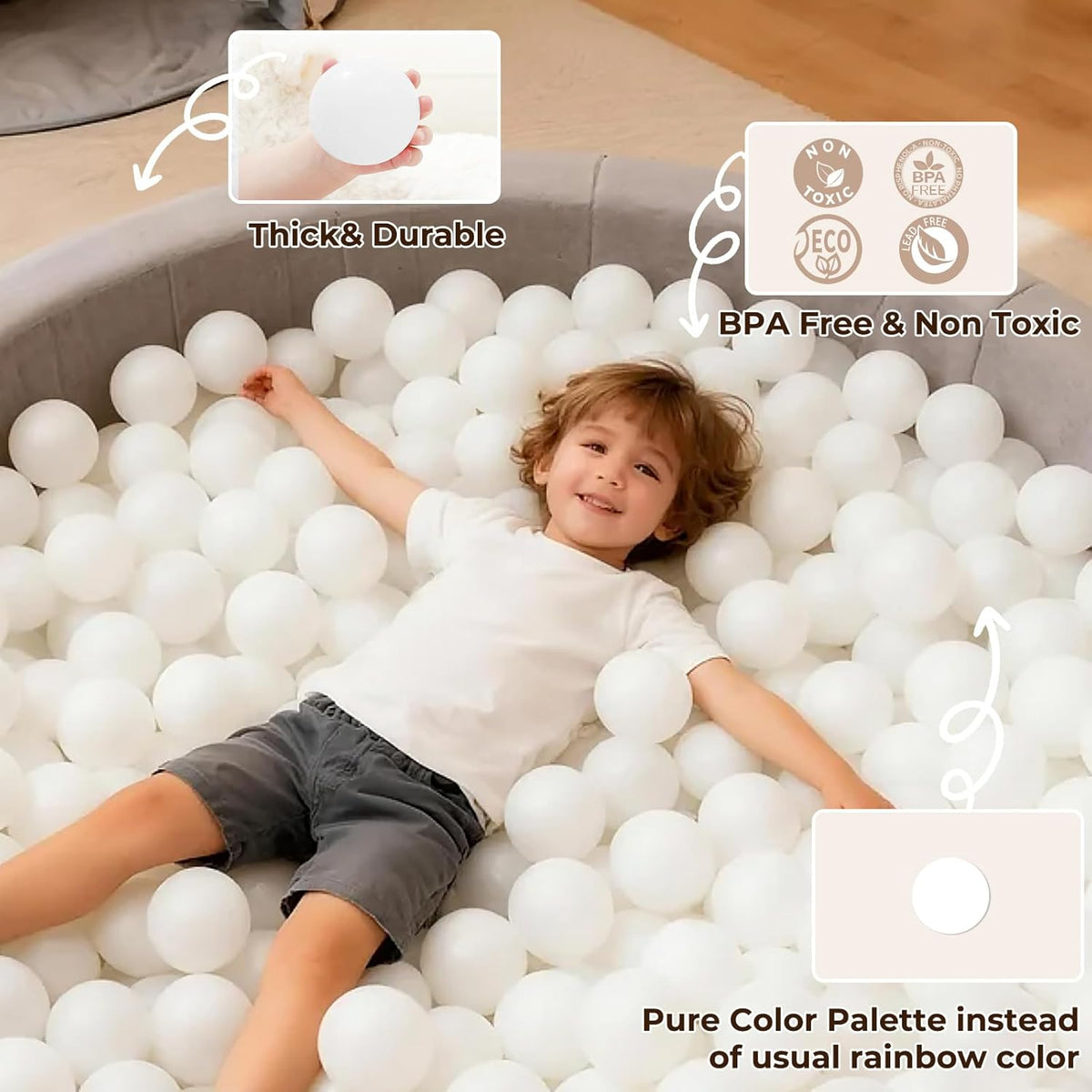 TRENDPLAY Plastic Balls for Ball Pits - Hollow Balls- Safe and Exciting Playtime - Perfect for Baby