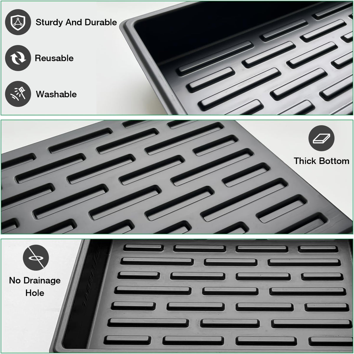 Seed Starter Tray, 5 Packs Plant Tray, Durable Plastic Growing Trays, Stackable Seedling Starter