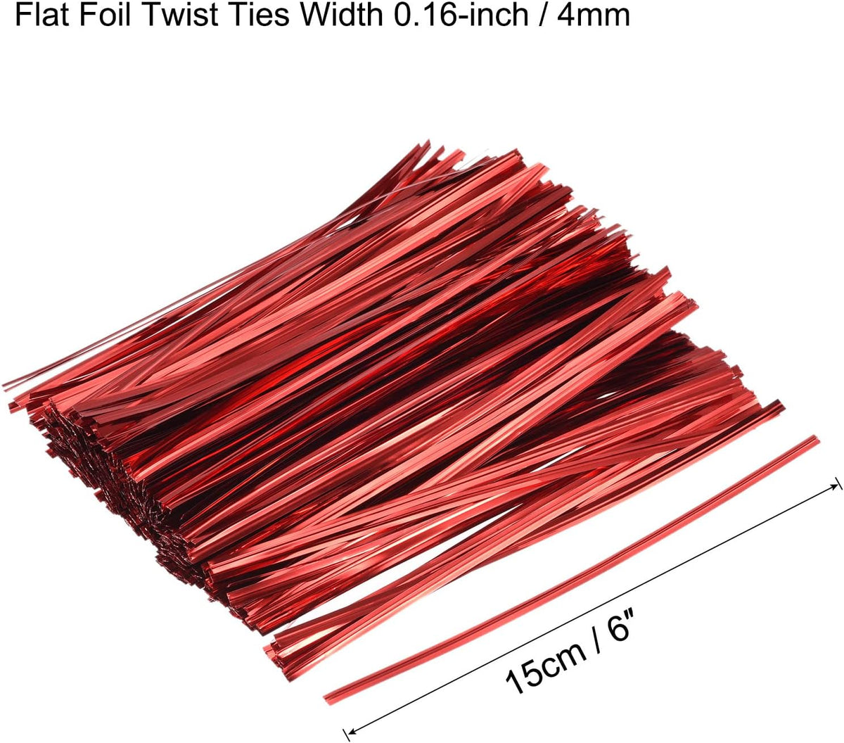 MECCANIXITY Foil Twist Ties 6" 15cm Metallic Plastic Closure Tie for Tying Bread, Candy, Cookies