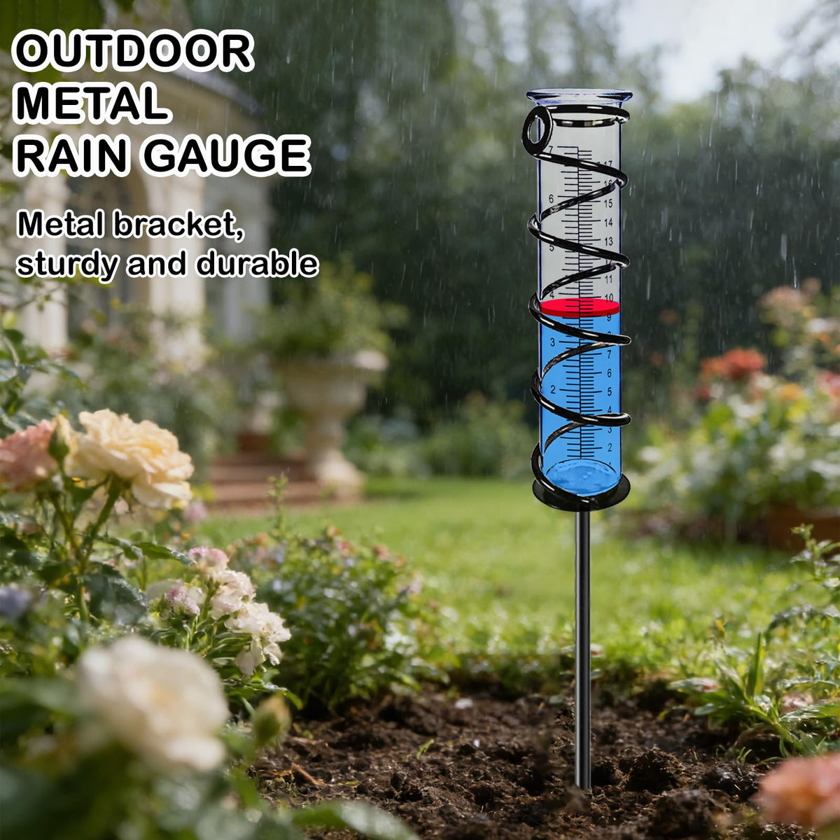 Rain Gauge, Rain Gauge Outdoor, Rain Gauges Outdoors Best Rated for Yard with Stake, Rain Water