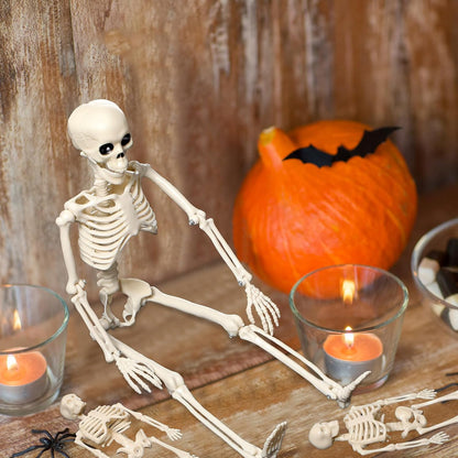 11 Pcs Halloween Skeleton Decorations Realistic Full Body Movable Joints Halloween Plastic Skeleton