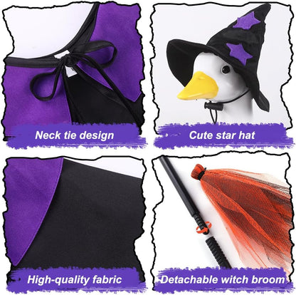 DIYDEC Halloween Goose Outfit Witch Lawn Porch Goose Clothes Fall Halloween Goose Costume for 23"