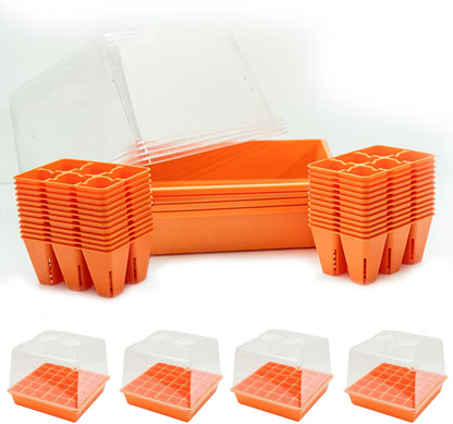 Bootstrap Farmer Countertop Seed Starter Kit in Orange, Reusable 1010 Tray Bundle with Inserts and