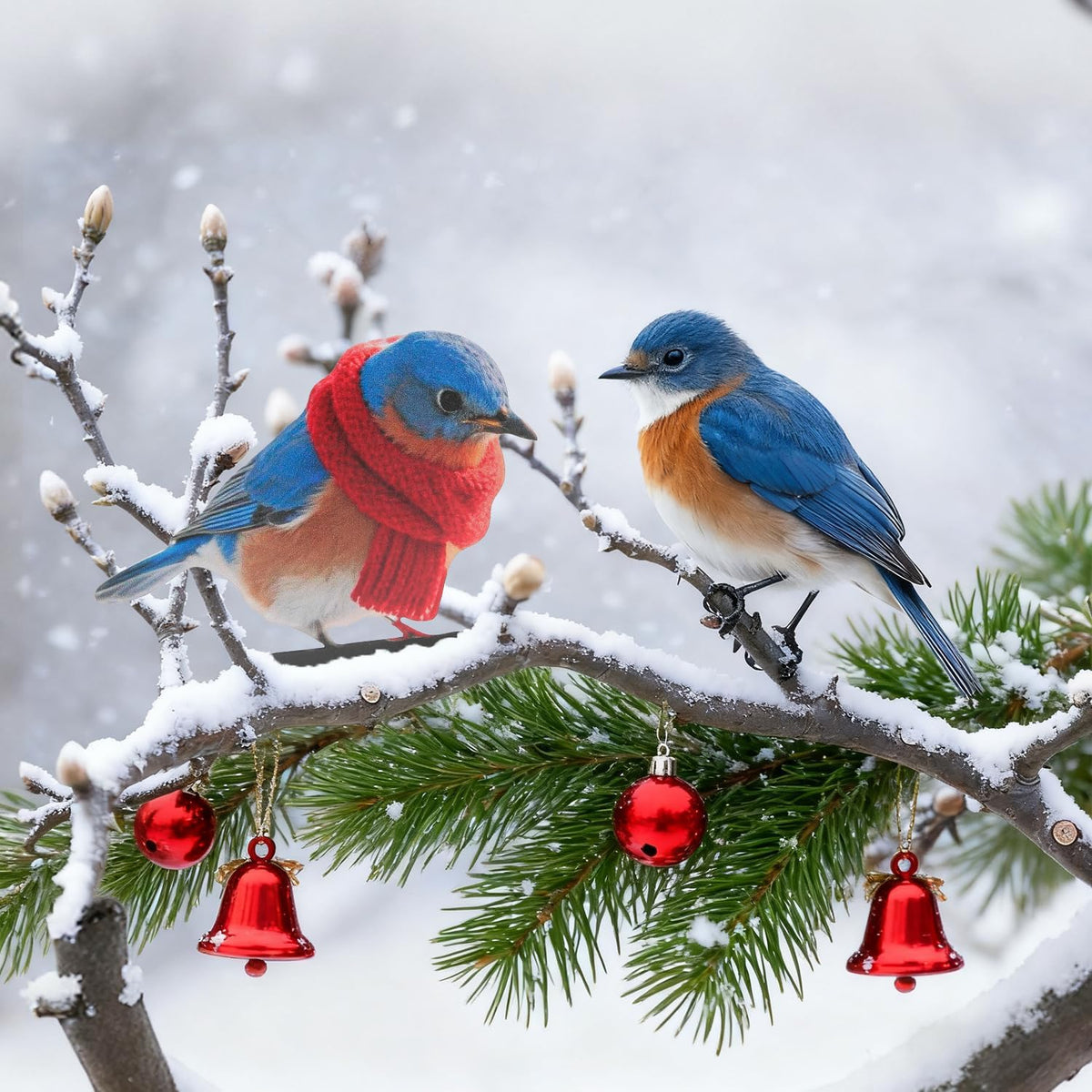 HUYIENO 5PCS Vibrant Metal Bird Decorations Christmas Fence Decor Colorful Garden Birds for Fences