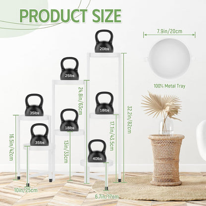 iDavosic.ly Plant Stand Indoor Outdoor, 7 Tier Corner Metal Flower Display Holder Shelf, Folding