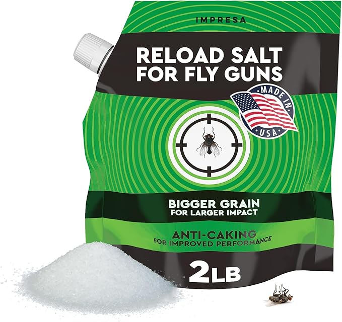 Impresa Fly Shooter Refill Salt - 2 lb Classic White Bag - Large-Grain Non-Caking Crystals &