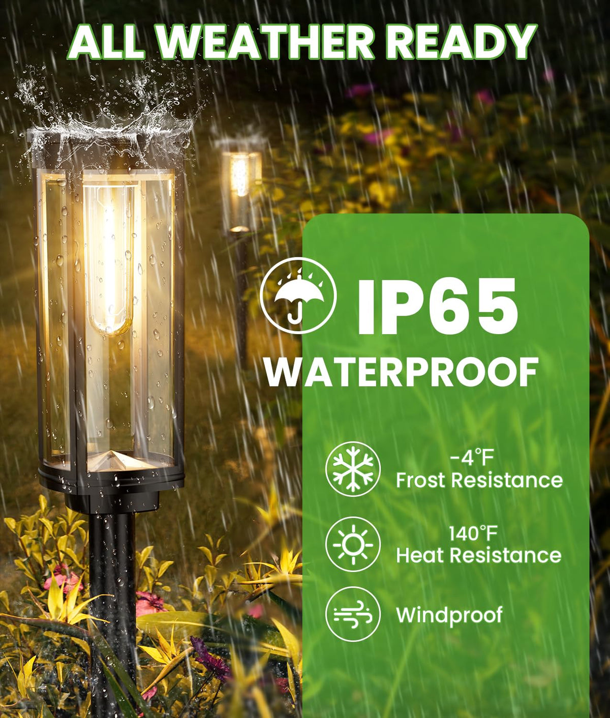 BITPOTT Bright Solar Pathway Lights Outdoor, 8 Pack Solar Powered Garden Lights Waterproof IP65