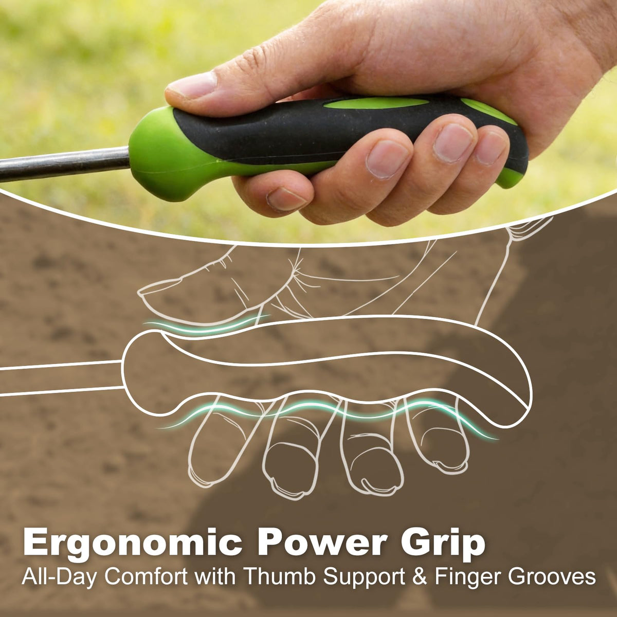 Garden Tools, 2-in-1 Hand Weeder Puller, Heavy Duty Stainless Steel Gardening Hand Tool for Deep