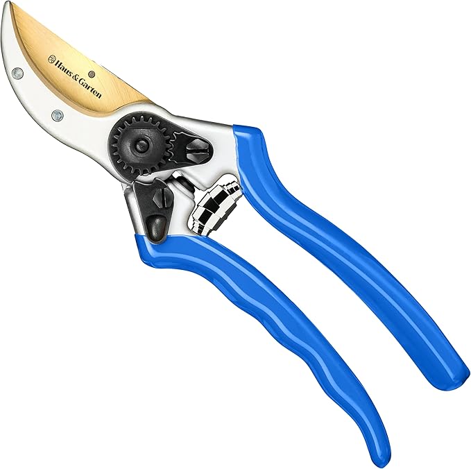 Haus & Garten ClassicPRO 8.5" Premium Titanium Bypass Pruners - Use as Garden Shears Pruning Shears