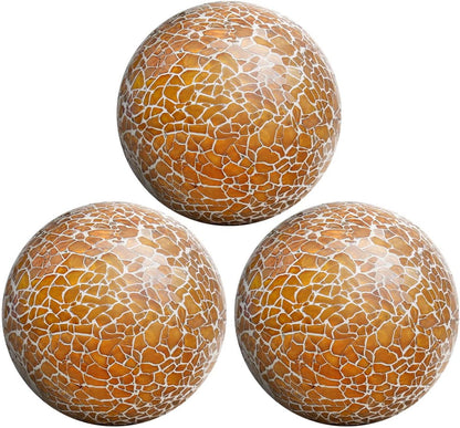 3 PCS 3.35inch Decorative Glass Orbs Mosaic Sphere Balls Bowls Vases Tray Solid Gradients
