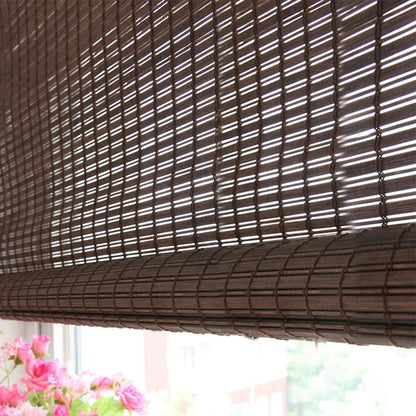 LETAU Cordless Wood Window Roller Shades, Bamboo Light Filtering Window Blinds for Indoor Home