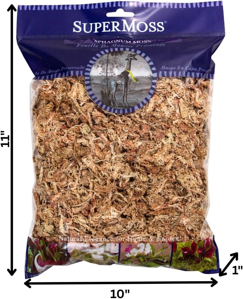 SuperMoss (22306) Orchid Sphagnum Moss, Premium Grade Long Fiber Superior Water Retention for