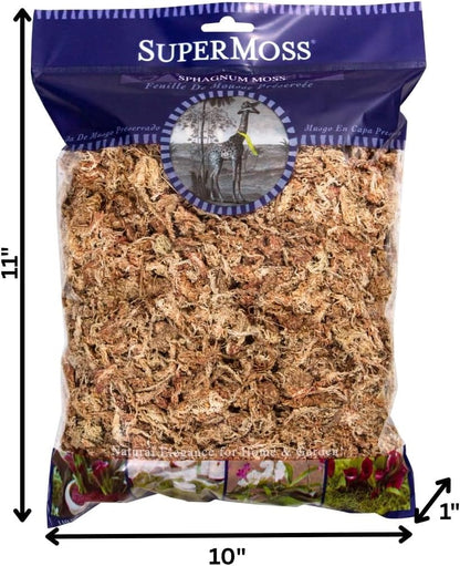 SuperMoss (22306) Orchid Sphagnum Moss, Premium Grade Long Fiber Superior Water Retention for
