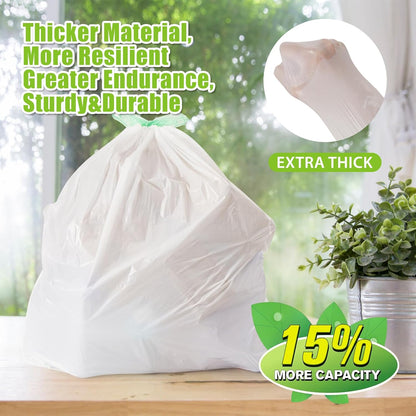 Large Trash Bags 13 Gallon Tall Drawstring 100% Post-Consumer Recycled Garbage Bag Waste Bag for
