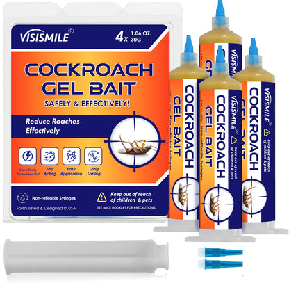 Roach Gel Bait Indoor and Outdoor: Cockroach Killer Repellents for German Cockroaches, Small