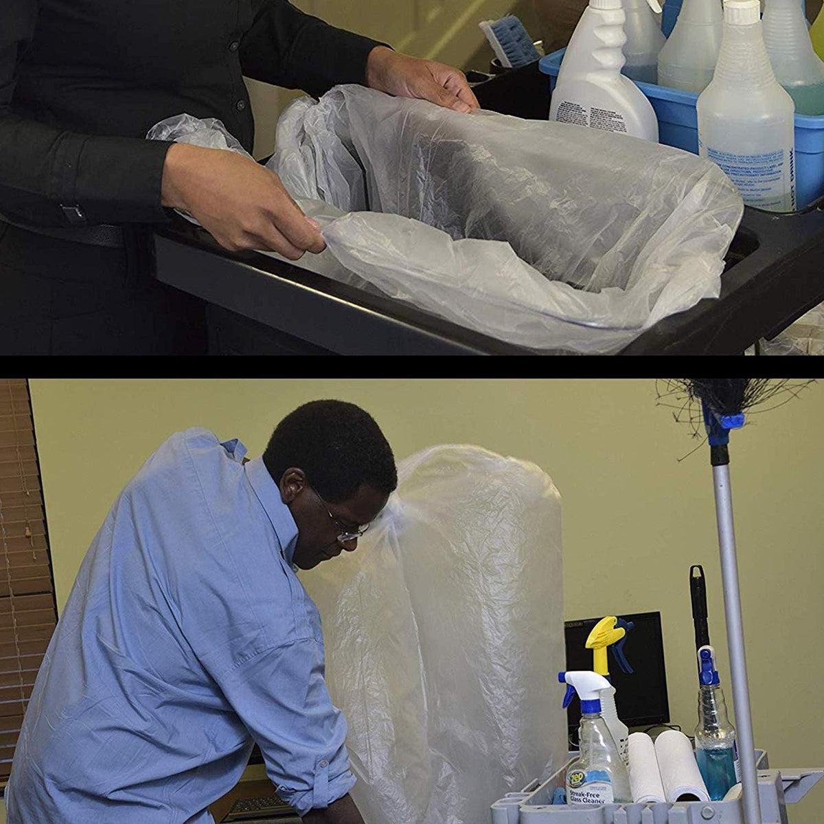 Aluf Plastics High Density Trash Bags, 26 Gallon, 250 Count, 16 Micron (eq), 29" x 44", Clear, for