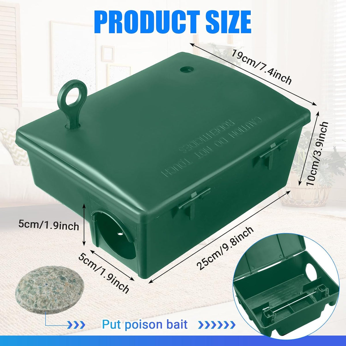4 Pack Rat Bait Stations Large Rodent Bait Station with Key Reusable Mouse Bait Stations Mice Bait