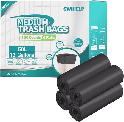 SWIHELP Tall Kitchen Trash Bags 13 Gallon Garbage Bags 50 Liters Plastic Trash Can Liners Waste