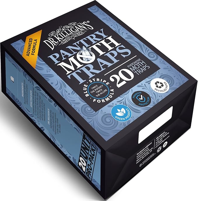 Dr. Killigan's Premium Double Potent Pantry Moth Traps with Pheromones Prime, Sticky Indian Meal