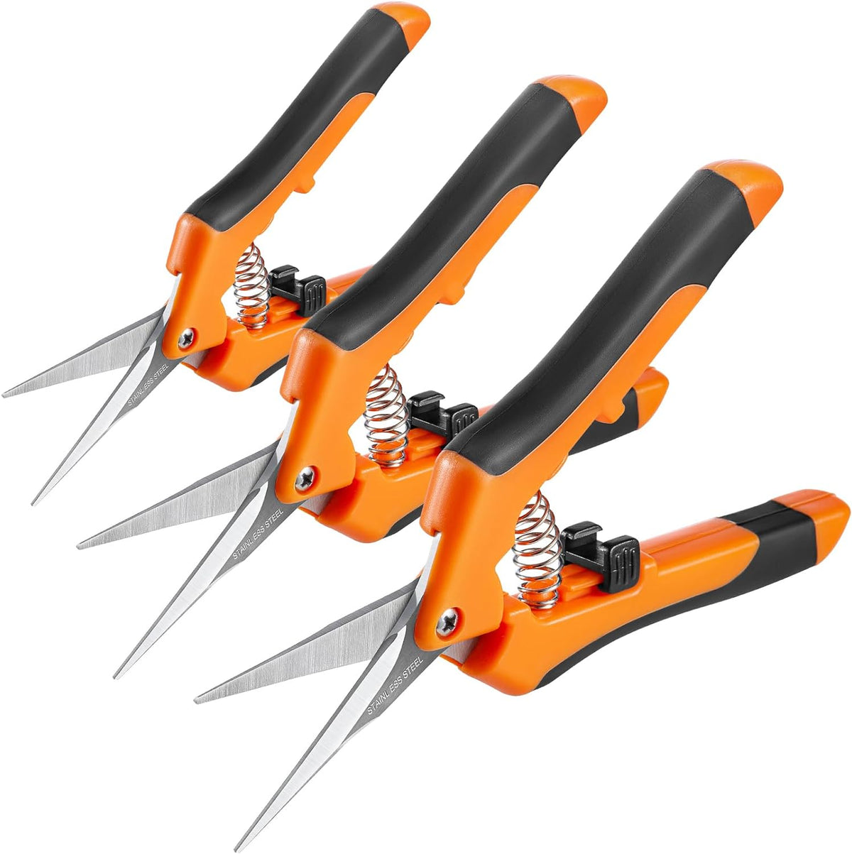 GROWNEER 3 Packs 6.5 Inch Pruning Shears Gardening Hand Pruning Snips Gardening Scissors with
