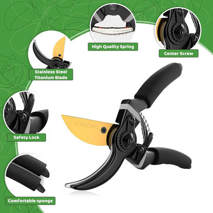 Pruning Shears for Gardening,Garden Shears,Garden Clippers,Gardening Shears,SK5 Steel Hand