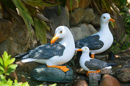 Real Seagull Outdoor Sculpture,Garden Funny Bird Statue,Beach Statue,Resin Animal Seabird