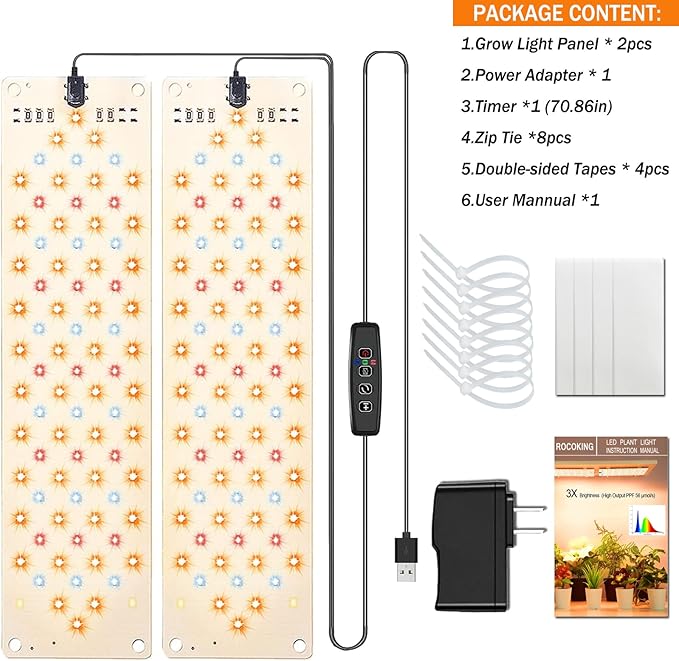 Grow Lights for Indoor Plants,Ultra-Thin Panel Grow Lamp,158LEDs Full Spectrum Grow Lights for