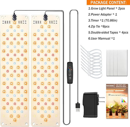 Grow Lights for Indoor Plants,Ultra-Thin Panel Grow Lamp,158LEDs Full Spectrum Grow Lights for