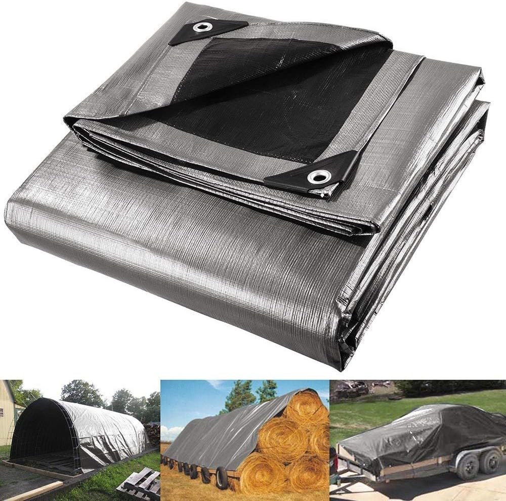 Yescom 18x24ft Heavy Duty Reinforced Poly Tarp Waterproof Tarpaulin 10-mil Ground Sheet Camping