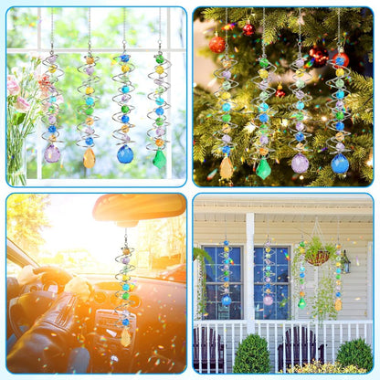 Sun Catchers, 4 Pcs Crystal Suncatchers for Indoor Windows Hanging Decorative Crystals Ball Prism
