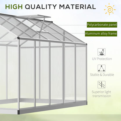 Outsunny 10' x 6' Greenhouse for Outdoors, Polycarbonate Greenhouse with Rain Gutter and Roof Vent