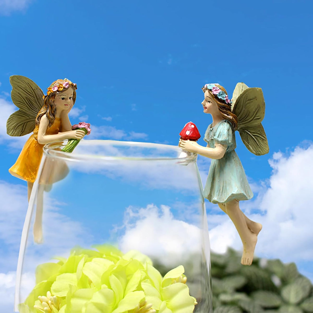 Garden Miniatures Fairies Mini Garden Figurine Set Fairies Statues Without a Stick for Outdoor
