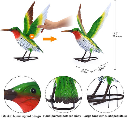 Nacome Metal Hummingbird Statues for Garden Decor: Outdoor Sculptures Clearance Lawn Ornaments for