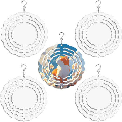 5 Pack 3 inch Sublimation Wind Spinners Blanks Wind Spinner Sublimation Blank Bulk 3D Aluminum
