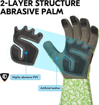 Vgo... 1 Pair Gardening Gloves Ladies,Safety Work Gloves,Long Sleeves Gauntlet,Puncture