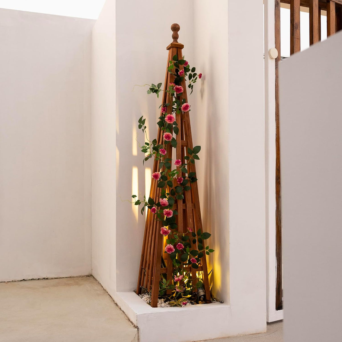 Wooden Obelisk Trellis The Ideal Support for Indoor and Outdoor Gardens, 67.5''H×14.5''W, Perfect