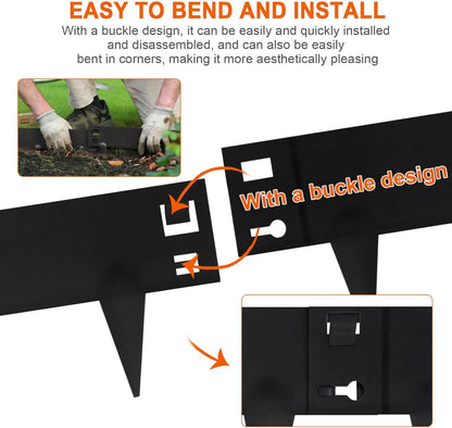 42" L X 7.9" H Metal Landscape Edging, 6 Pack Heavy Duty Galvanized Steel Garden Edging,42 Inch