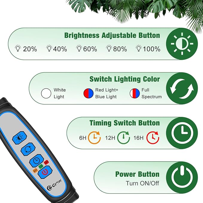 Wolezek Grow Lights for Indoor Plants, 100 LEDs Full Spectrum Plant Lights for Indoor Growing with