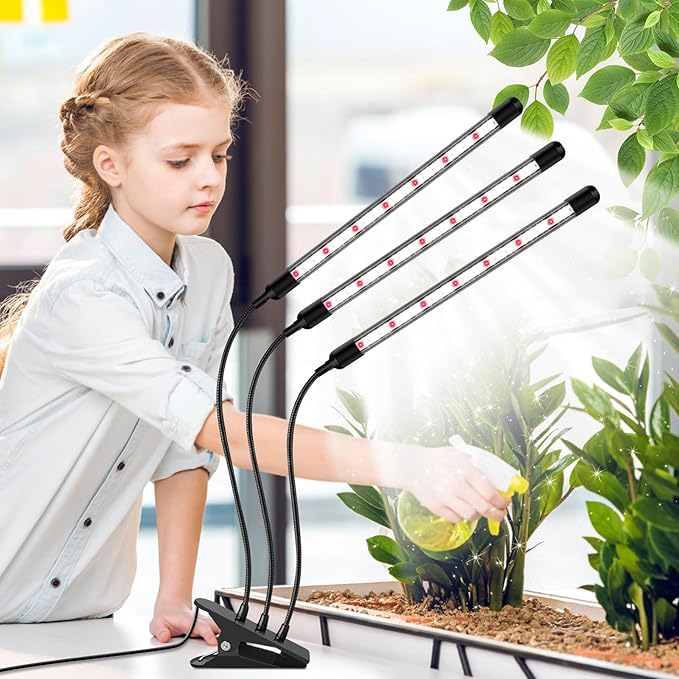 Tri-Heads Grow Lights for Indoor Plants, Full Spectrum Plant Lights for Indoor Growing with