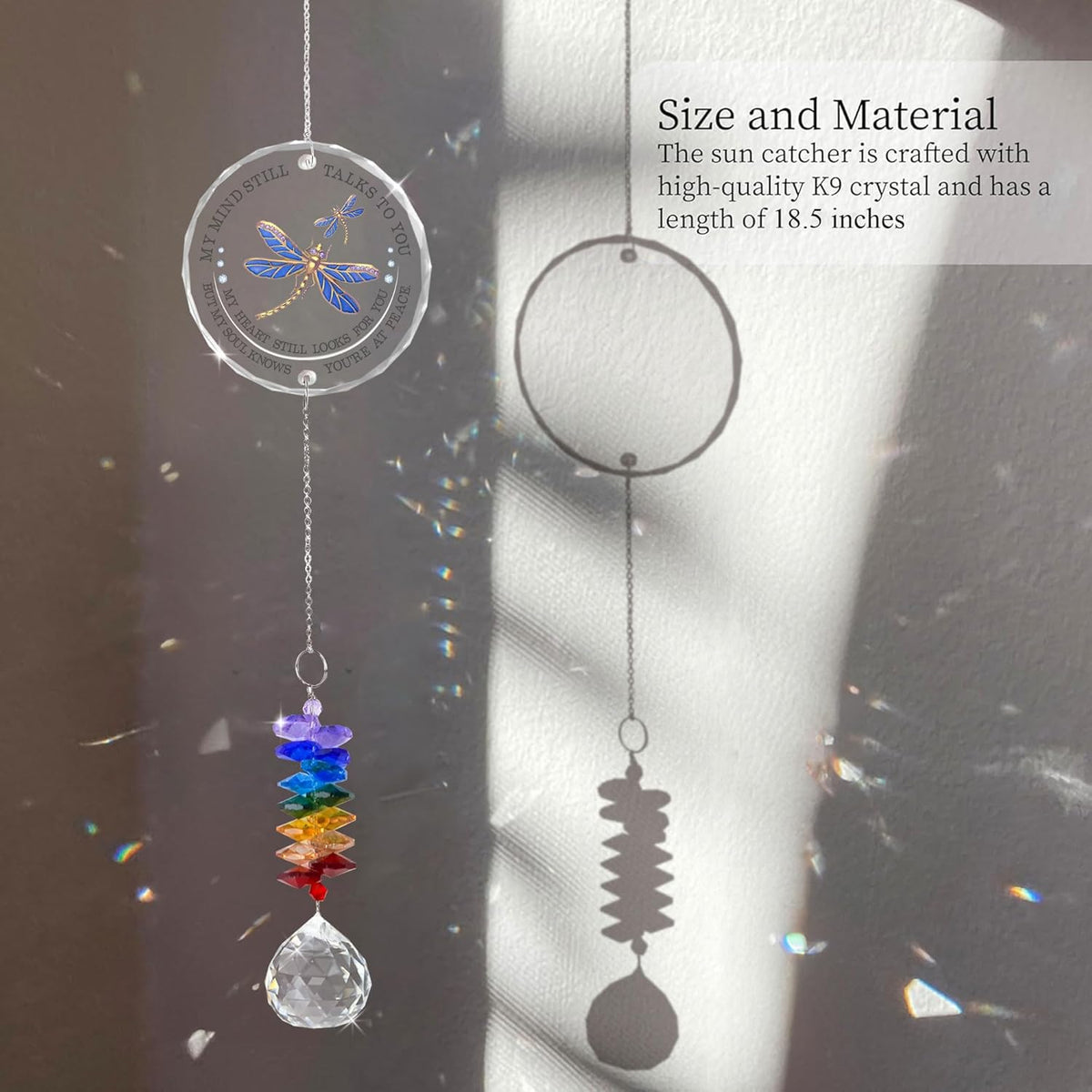 Memorial Suncatcher - Sympathy Gift for Loss of Loved One - Crystal Rainbow Maker - Bereavement