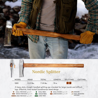 1844 Helko Werk Germany Classic Nordic Splitting Axe - Made in Germany for Splitting Wood and